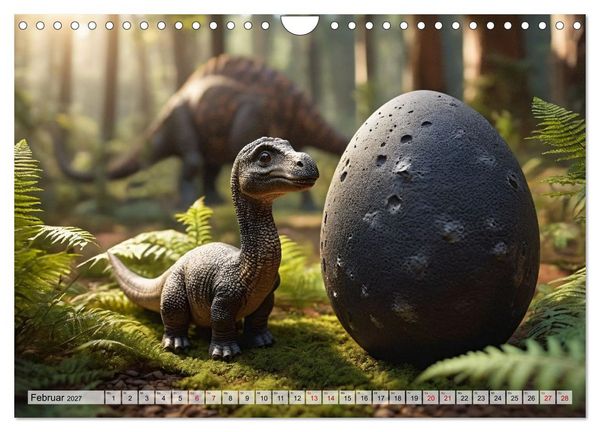 Produktbild: Pr&auml;historische Kinderstube - niedliche Tierkinder der Urzeit (Wandkalender 2027 DIN A4 quer), CALVENDO Monatskalender