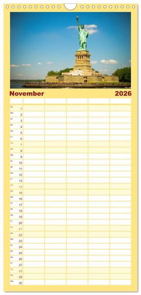 Produktbild: Familienplaner 2026 - Stadtansichten New York mit 5 Spalten (Wandkalender, 21 x 45 cm) CALVENDO