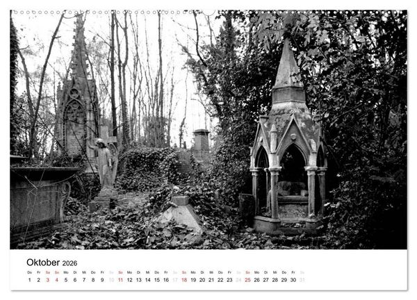 Produktbild: Highgate Cemetery London (hochwertiger Premium Wandkalender 2026 DIN A2 quer), Kunstdruck in Hochglanz