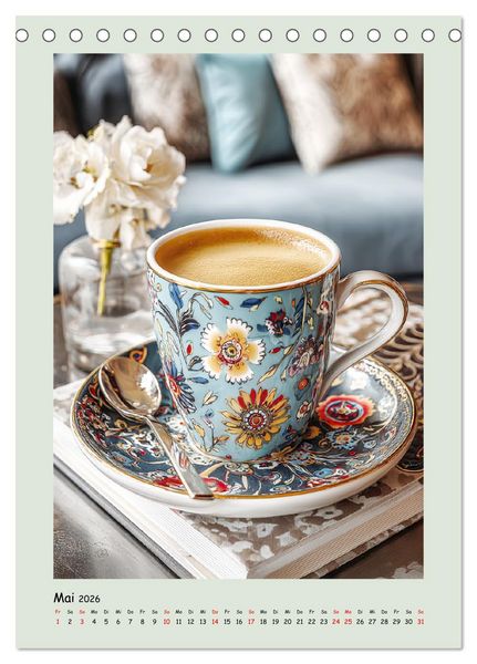 Produktbild: Kaffeepoesie. Der Charme edler Tassen (Tischkalender 2026 DIN A5 hoch), CALVENDO Monatskalender