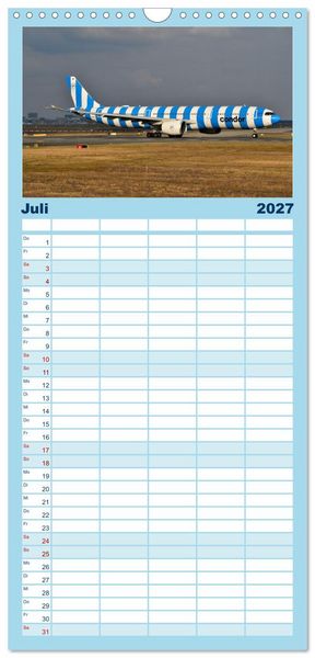 Produktbild: Familienplaner 2027 - Ein Jahr in der Welt der Luftfahrt mit 5 Spalten (Wandkalender, 21 x 45 cm) CALVENDO