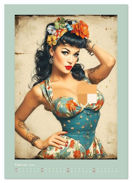 Produktbild: Flair der 50er Jahre. Girls im nostalgischen Pin-up-Stil (Wandkalender 2026 DIN A4 hoch), CALVENDO Monatskalender