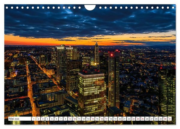 Produktbild: Frankfurt am Main - at night (Wandkalender 2026 DIN A4 quer), CALVENDO Monatskalender