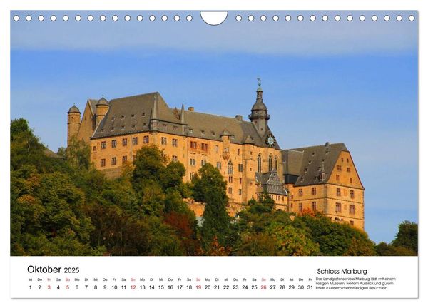Deutschlands Burgen - besondere Burgen und schöne Schlösser (Wandkalender 2025 DIN A4 quer), CALVENDO Monatskalender