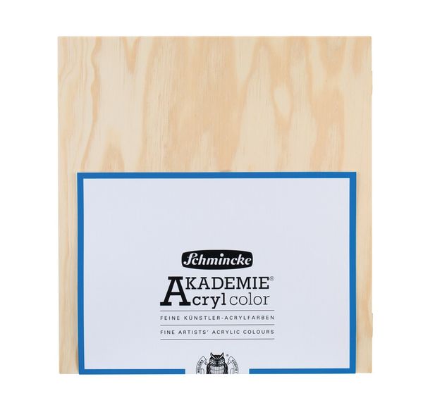 Produktbild: Schmincke Akademie Acryl color, Holzkasten, 12 x 60 ml Tuben + daVinci Pinsel