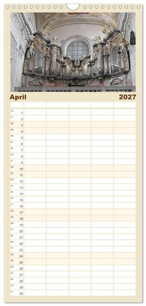Produktbild: Familienplaner 2027 - Fantastische Welt der Orgeln mit 5 Spalten (Wandkalender, 21 x 45 cm) CALVENDO