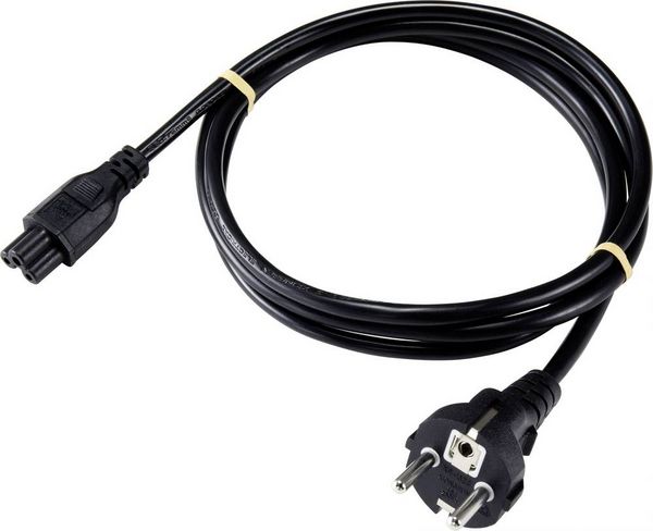 Produktbild: Sygonix SY-5042732 Notebook Netzkabel Schwarz 1.80m