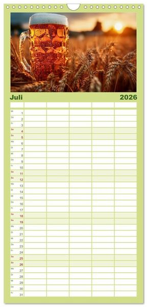 Produktbild: Familienplaner 2026 - Bier im Blut - Ma&szlig; f&uuml;r Ma&szlig; durchs M&auml;nnerjahr mit 5 Spalten (Wandkalender, 21 x 45 cm) CALVENDO