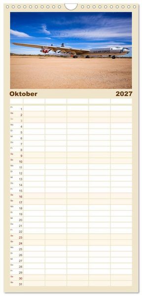 Produktbild: Familienplaner 2027 - Klassiker der L&uuml;fte mit 5 Spalten (Wandkalender, 21 x 45 cm) CALVENDO