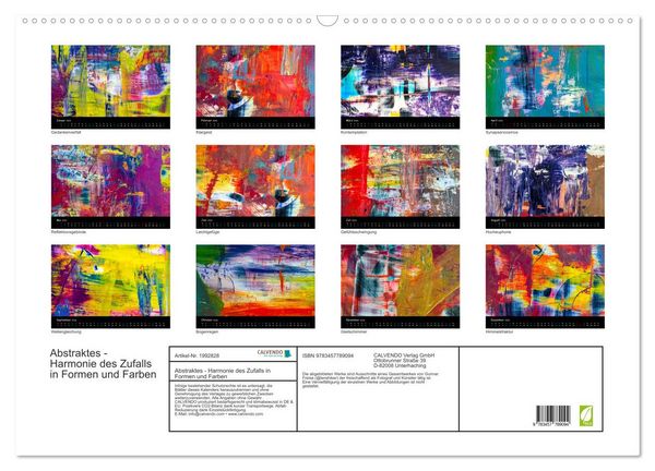 Produktbild: Abstraktes - Harmonie des Zufalls in Formen und Farben (Wandkalender 2026 DIN A2 quer), CALVENDO Monatskalender
