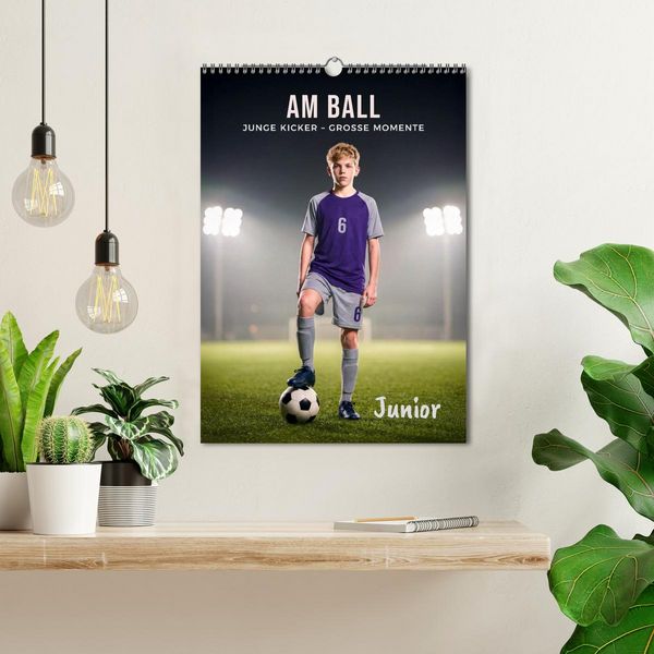 Produktbild: Am Ball Junior - Junge Kicker - Gro&szlig;e Momente (Wandkalender 2027 DIN A3 hoch), CALVENDO Monatskalender