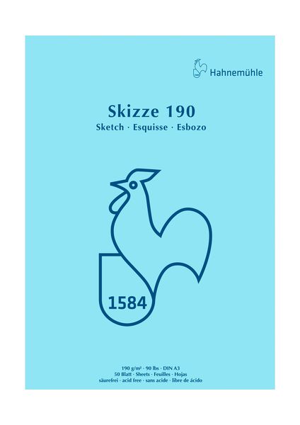 Hahnemühle Papier Skizze 190, DIN A 3, 190 g/m²