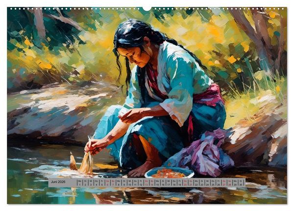 Produktbild: Amerikanische Ureinwohner - Bilder von Geschichten inspiriert (hochwertiger Premium Wandkalender 2026 DIN A2 quer), Kunstdruck in Hochglanz