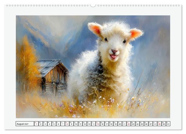 Produktbild: Schafe. Friedliche Tiere in sanften Naturmomenten (hochwertiger Premium Wandkalender 2027 DIN A2 quer), Kunstdruck in Hochglanz