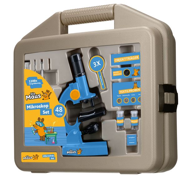 Produktbild: Bresser 13481 - DieMaus Mikroskop Set mit 100/600/1200x Vergr&ouml;&szlig;erung, 48-teilig