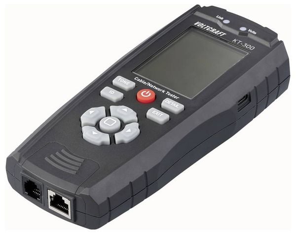 Produktbild: VOLTCRAFT KT-300 LAN Kabel Tester Speed Erkennung, PoE Diagnose, Port Lokalisierung, L&auml;ngenmessung, Mapping