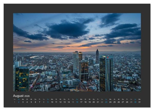Produktbild: FRANKFURT - Nachtlichter 2026 (Tischkalender 2026 DIN A5 quer), CALVENDO Monatskalender