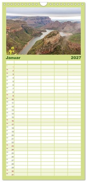 Produktbild: Familienplaner 2027 - S&uuml;dafrika - Landschaft voller Vielfalt und Sch&ouml;nheit mit 5 Spalten (Wandkalender, 21 x 45 cm) CALVENDO