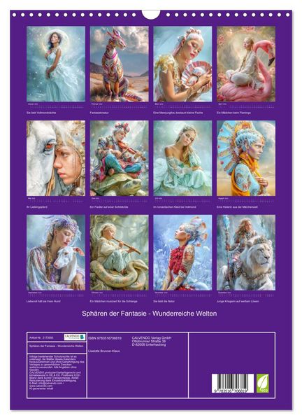 Produktbild: Sph&auml;ren der Fantasie - Wunderreiche Welten (Wandkalender 2026 DIN A3 hoch), CALVENDO Monatskalender