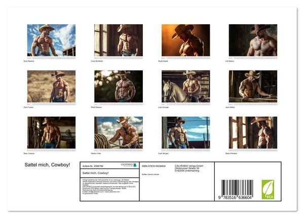 Produktbild: Sattel mich, Cowboy! (Wandkalender 2026 DIN A4 quer), CALVENDO Monatskalender