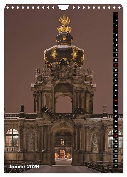 Produktbild: Dresden bei Nacht (Wandkalender 2026 DIN A4 hoch), CALVENDO Monatskalender