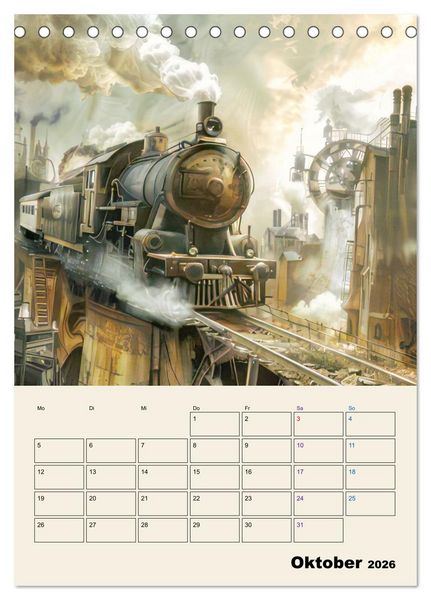 Produktbild: Steampunk - Mechanische Fantasiewelt (Tischkalender 2026 DIN A5 hoch), CALVENDO Monatskalender