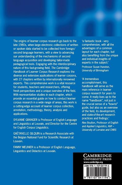 Produktbild: The Cambridge Handbook of Learner Corpus Research