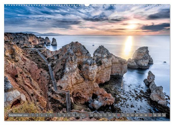 Produktbild: Die Algarve - Portugals m&auml;rchenhafte Felsenk&uuml;ste (hochwertiger Premium Wandkalender 2026 DIN A2 quer), Kunstdruck in Hochglanz