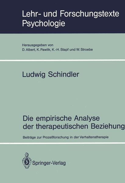 Produktbild: Die empirische Analyse der therapeutischen Beziehung