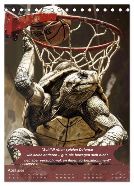 Produktbild: Der tierisch lustige Basketball-Kalender (Tischkalender 2026 DIN A5 hoch), CALVENDO Monatskalender