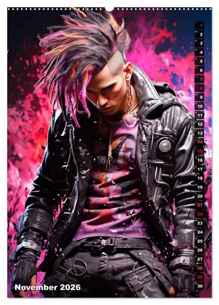 Produktbild: CYBERPUNK Urcoole Typen (Wandkalender 2026 DIN A2 hoch), CALVENDO Monatskalender