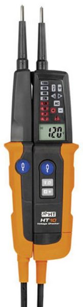 Produktbild: HT Instruments HT10 Zweipoliger Spannungspr&uuml;fer CAT III 1000 V, CAT IV 600 V Akustik, Bargraph, LCD, LED