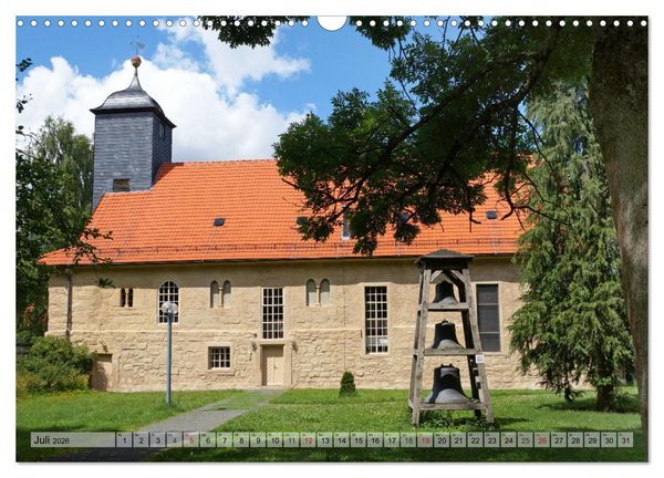 Produktbild: Wunderbares Th&uuml;ringen - besondere Dorfkirchen (Wandkalender 2026 DIN A3 quer), CALVENDO Monatskalender