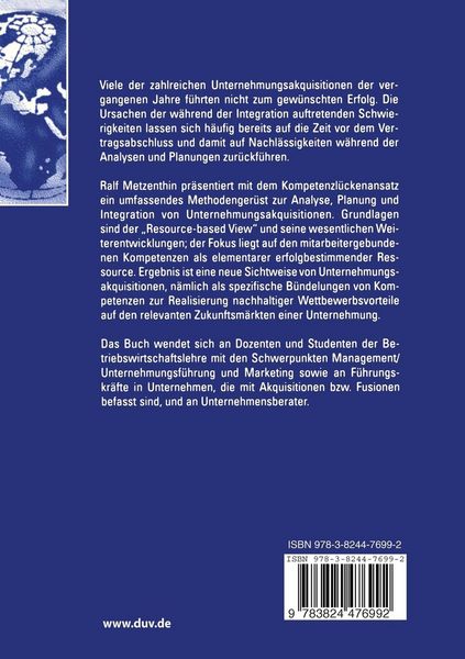 Produktbild: Kompetenzorientierte Unternehmungsakquisitionen