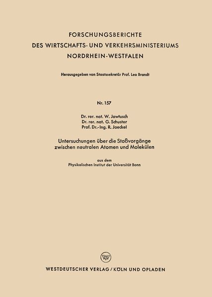 Produktbild: Untersuchungen &uuml;ber die Sto&szlig;vorg&auml;nge zwischen neutralen Atomen und Molek&uuml;len
