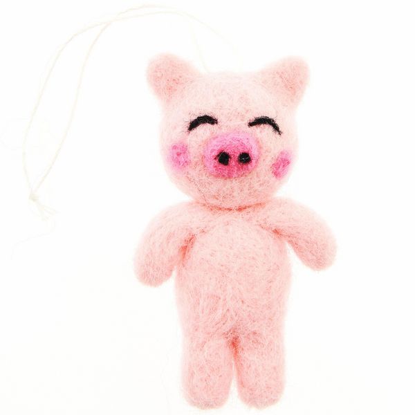 Produktbild: Anh&auml;nger Filz-Schwein 3D, Rosa, 7 x 3,9 x 3cm