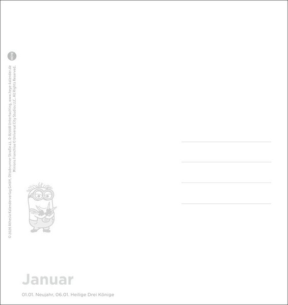 Produktbild: Minions Postkartenkalender 2027