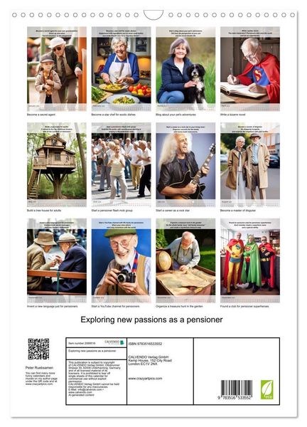 Produktbild: Exploring new passions as a pensioner (Wall Calendar 2026 DIN A3 portrait), CALVENDO 12 Month Wall Calendar