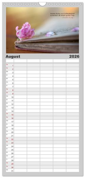 Produktbild: Familienplaner 2026 - Mit guten Gedanken durch das Jahr mit 5 Spalten (Wandkalender, 21 x 45 cm) CALVENDO