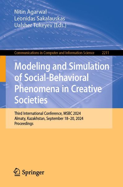Produktbild: Modeling and Simulation of Social-Behavioral Phenomena in Creative Societies