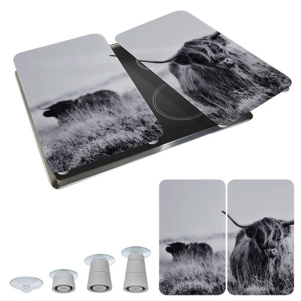 Produktbild: Herdabdeckplatte Universal Mod. Highland Cattle, 2er Set, f&uuml;r alle Herdarten geeignet