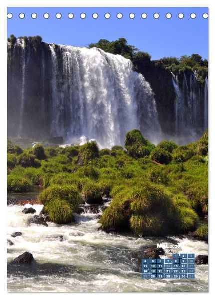 Produktbild: Wasserf&auml;lle S&uuml;damerikas - Iguazu Wasserf&auml;lle (Tischkalender 2026 DIN A5 hoch), CALVENDO Monatskalender