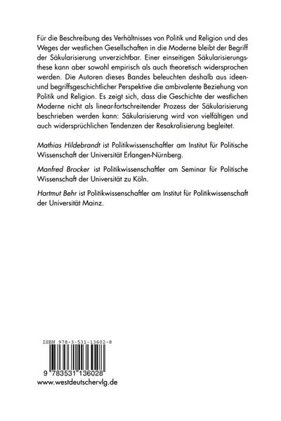 Produktbild: Sakul&auml;risierung und Resakralisierung in westlichen Gesellschaften