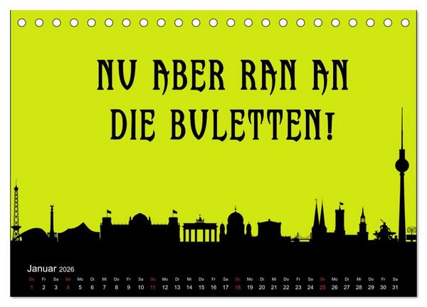 Produktbild: Berliner Mundart (Tischkalender 2026 DIN A5 quer), CALVENDO Monatskalender
