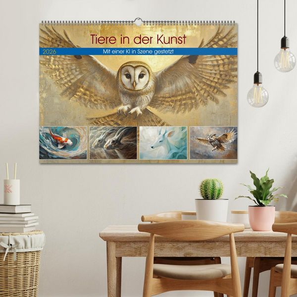 Produktbild: Tiere in der Kunst (Wandkalender 2026 DIN A2 quer), CALVENDO Monatskalender