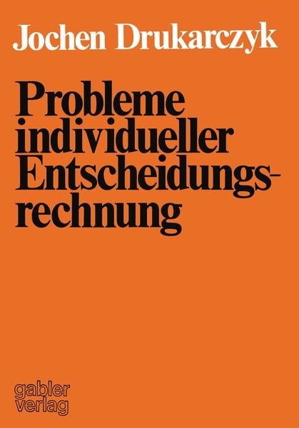 Produktbild: Probleme individueller Entscheidungsrechnung