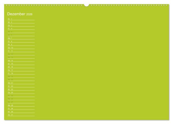 Produktbild: Bastel-Geburtstagskalender gr&uuml;n / Geburtstagskalender (Wandkalender 2026 DIN A2 quer), CALVENDO Monatskalender