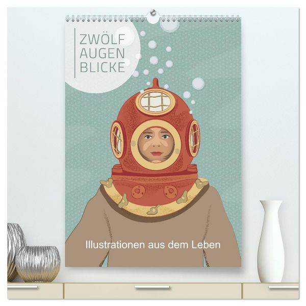 Produktbild: Zw&ouml;lf Augenblicke - Illustrationen aus dem Leben (hochwertiger Premium Wandkalender 2026 DIN A2 hoch), Kunstdruck in Hochglanz