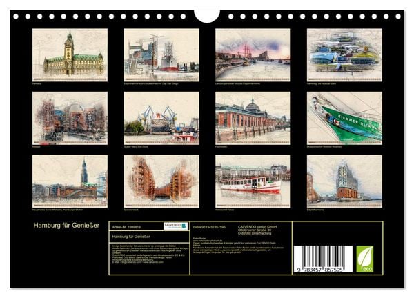 Produktbild: Hamburg f&uuml;r Genie&szlig;er (Wandkalender 2026 DIN A4 quer), CALVENDO Monatskalender