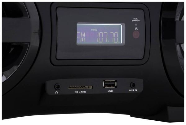 Produktbild: UNIVERSUM BB 500-20 Ghettoblaster UKW AUX, Bluetooth&reg;, CD, SD, USB Inkl. Fernbedienung, Stimmungslicht Schwarz